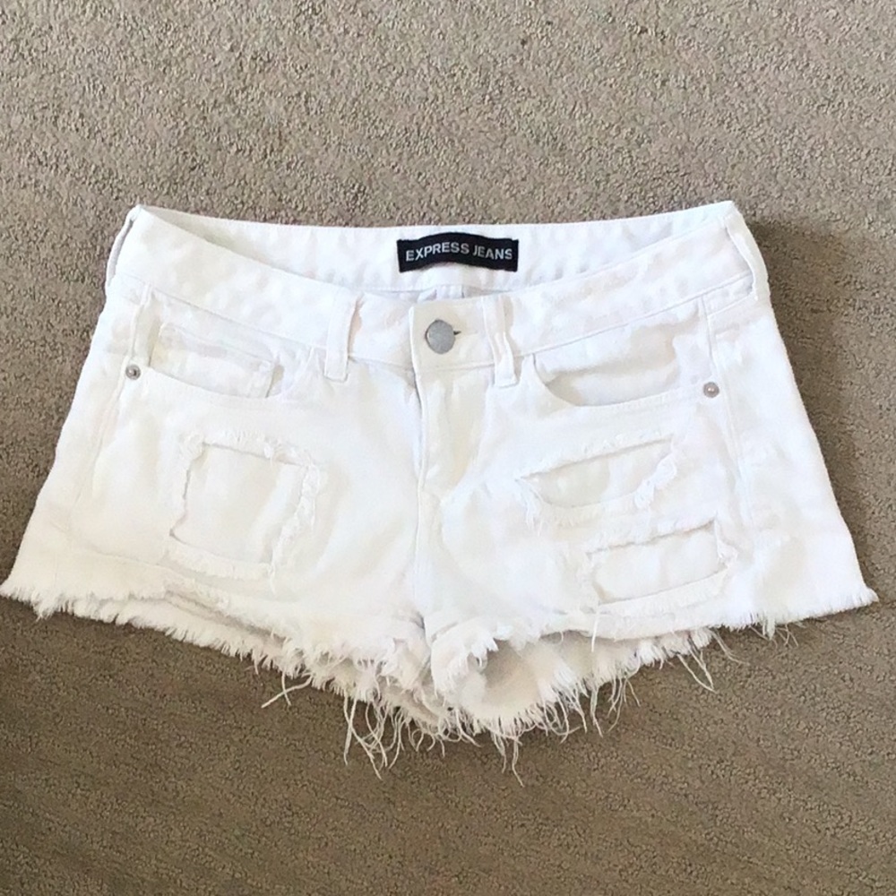 White express denim shorts
